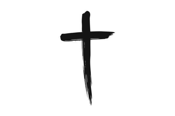 Brush Stroke Cross Minimal Design: Graphics & T-Shirt Designs