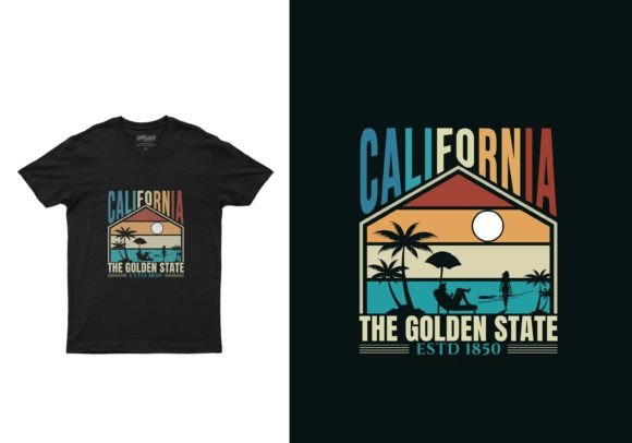 California Golden State T-shirt Design: A Versatile Graphic Asset