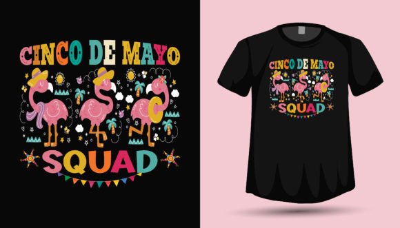 Cinco De Mayo Flamingo Tshirt Design: A Vibrant Graphics Asset