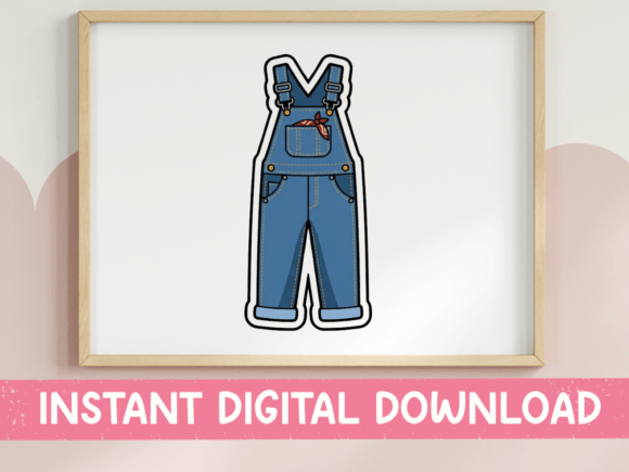 Denim Overalls Sticker Design: Graphics & T-Shirt Designs