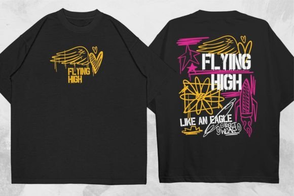 Flying High Graffiti Design for Embroidery