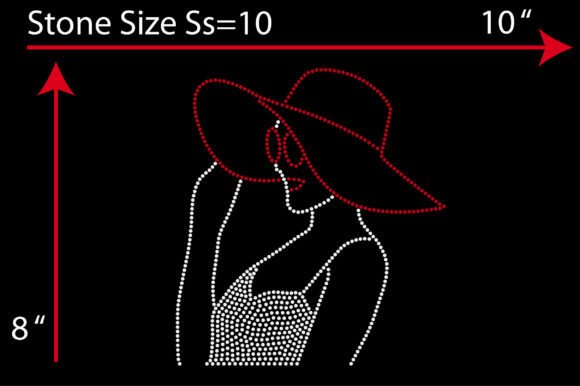 Girl for Hat Rhinestone Design: A Versatile T-Shirt Graphics Asset