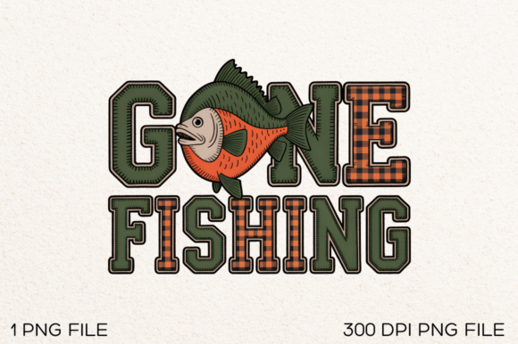 Gone Fishing PNG Design: Graphics for T-Shirt Designs