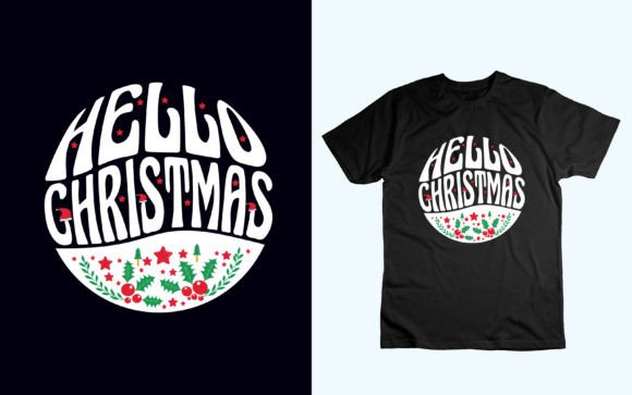 Hello Christmas Trendy Graphics for T-Shirt Designs