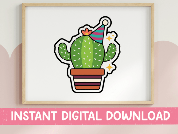 Party Cactus Graphics for T-Shirt Designs & Branding