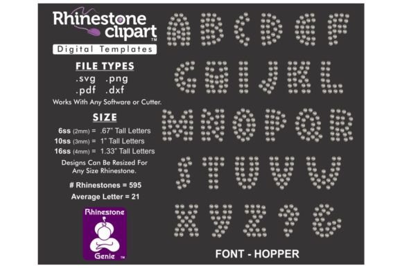 Rhinestone Design FONT - HOPPER 1 for T-Shirt Designs and Graphics