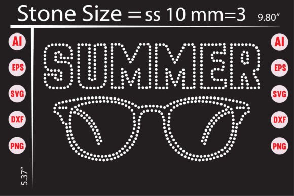 Summer Rhinestone Templates: Perfect for T-Shirt Designs and Graphics