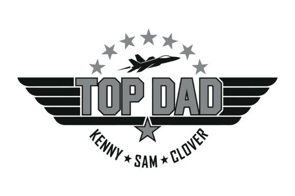 Top Dad Pilot Typography Graphics for T-Shirt Designs