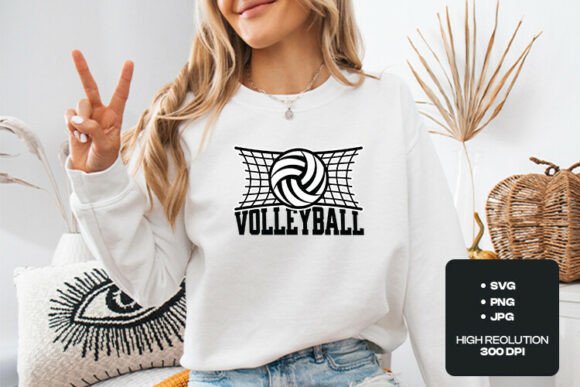 Volleyball Net SVG Sports Design: Graphics & T-Shirt Designs