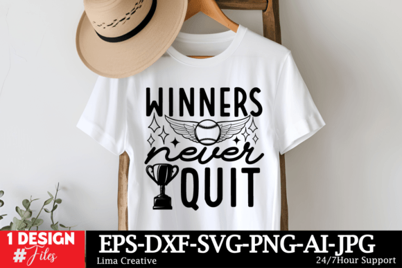 Winners Never Quit SVG Design for Bold T-Shirt Graphics